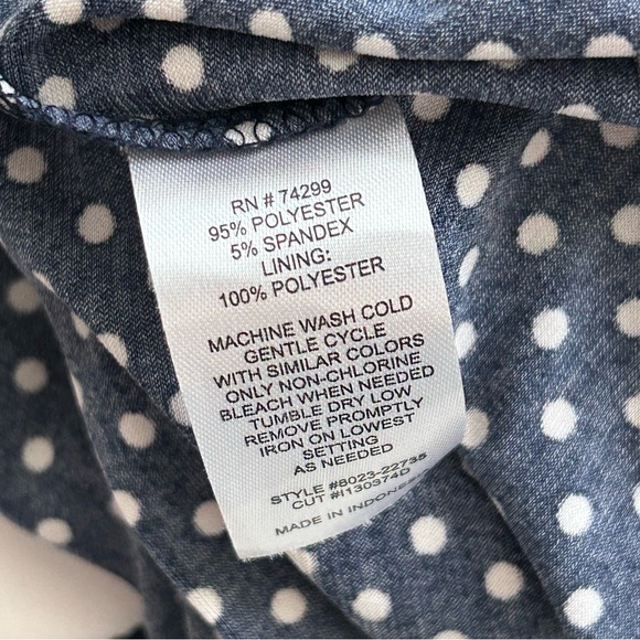 Navy Polka Dot Sleeveless Dress 10 - Picture 11 of 11